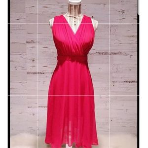 Red chiffon cocktail dress